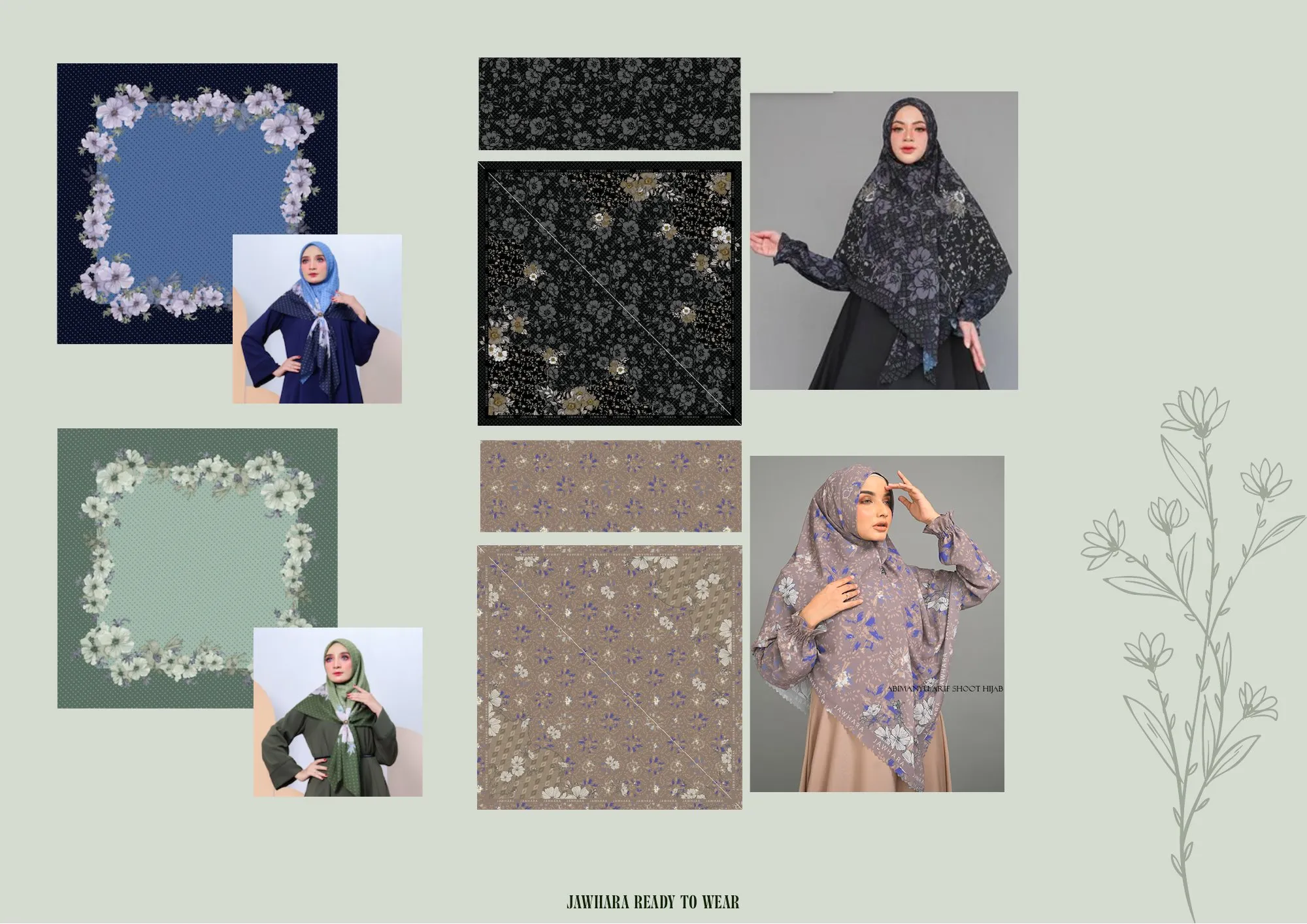 Scarf & gamis ready to wear untuk Jawhara Ready to Wear