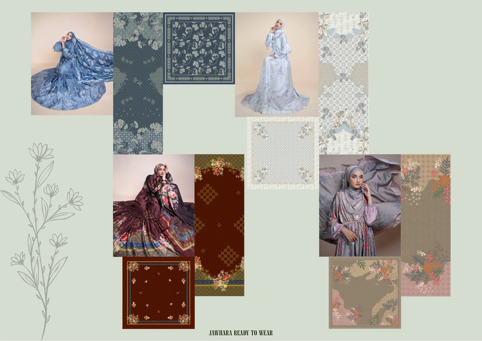 Motif scarf ready to wear untuk Jawhara Ready to Wear