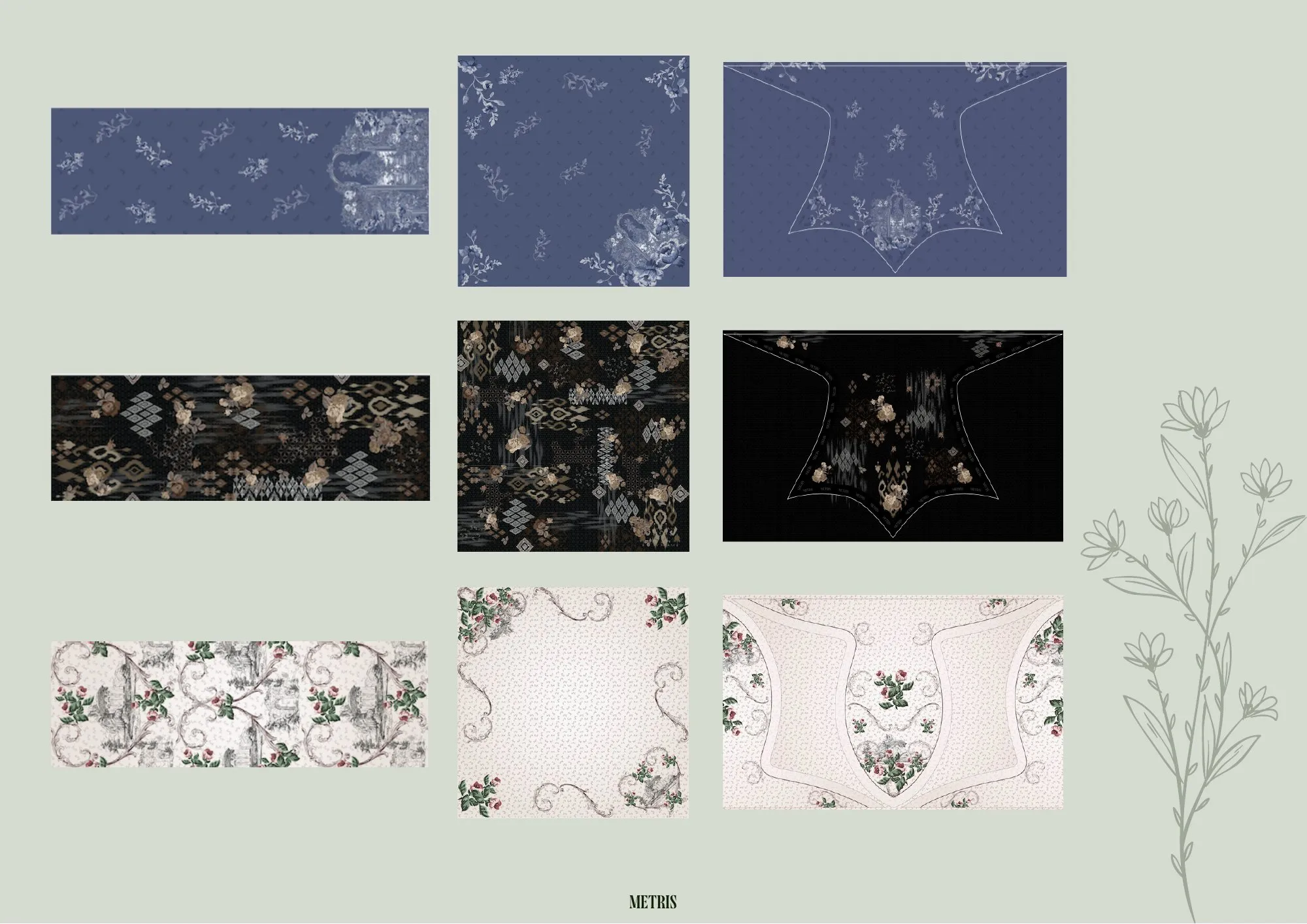 Motif scarf seri pertama untuk Metris