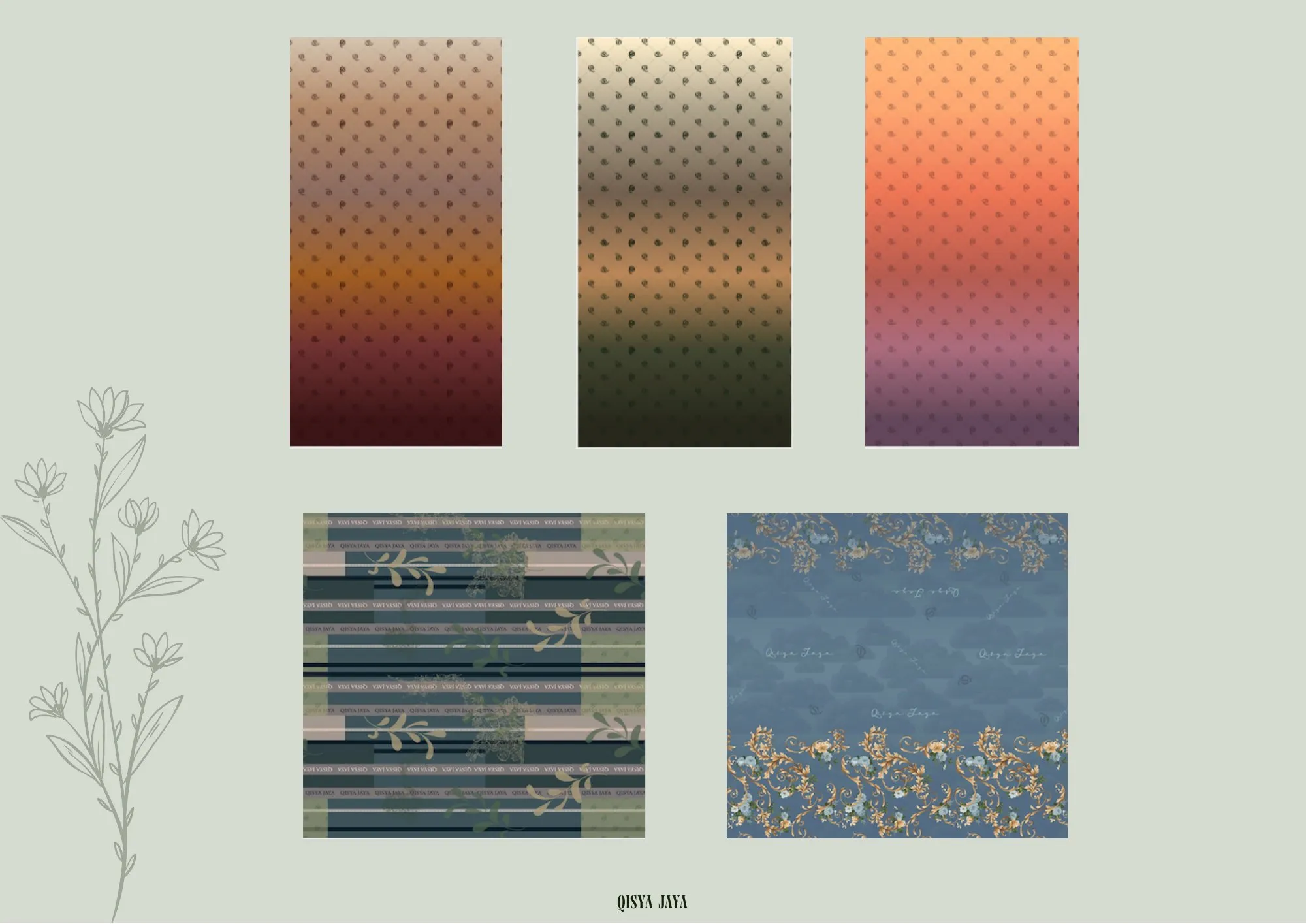 Motif gradasi & stripe untuk Qisya Jaya